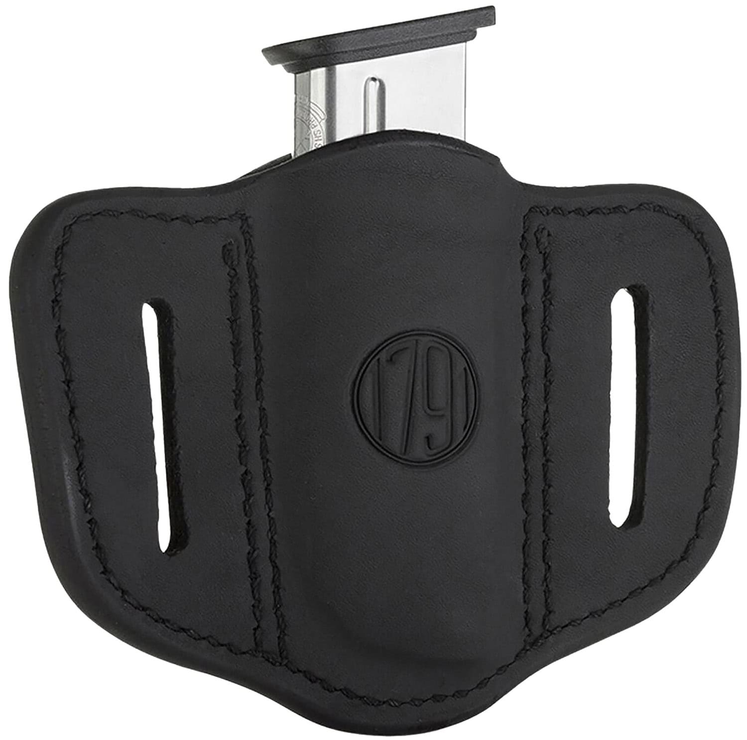 1791 Gunleather MAG11SBLA MAG1.1 Single Mag Holster Stealth Black Leather Belt Slide Compatible w/ Single Stack Ambidextrous