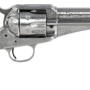 Taylors & Company 550408 1875 Army Outlaw 45 Colt (LC) Caliber with 5.50" Barrel, 6rd Capacity Cylinder, Overall White Engraved Finish Steel & Walnut Grip