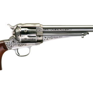 Taylors & Company 550394 1875 Army Outlaw 44-40 Win Caliber with 7.50" Barrel, 6rd Capacity Cylinder, Overall White Engraved Finish Steel & Walnut Grip