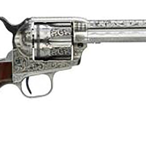 Taylors & Company 555160 1873 Cattleman Uberti 45 Colt (Long Colt) 6 Shot 4.75" White Engraved Round Barrel, Cylinder & Steel Frame, Black Polymer Navy Grip, Exposed Hammer