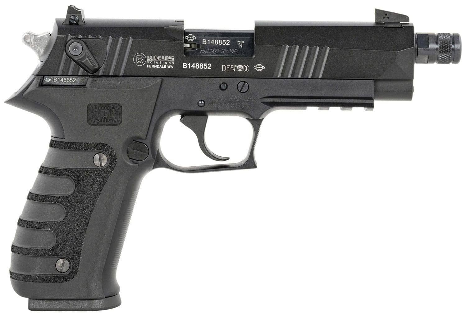 Mauser Rimfire 4010102 M20 22 LR 10+1 4.75" Black Steel Threaded Barrel, Black Serrated Slide, Black Aluminum Frame w/Picatinny Rail, Ambidextrous