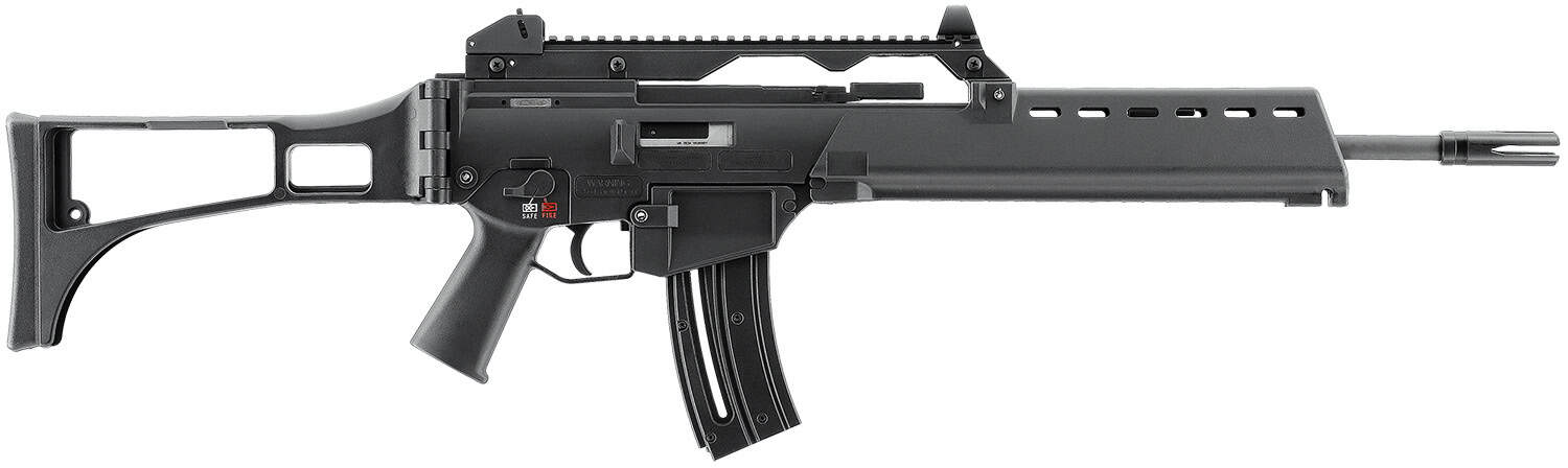 HK 81000995 G36 22 LR 10+1 18.13" Black Barrel w/Flash Suppressor, Black Receiver w/Picatinny Rail, Black Folding Synthetic Stock, Black Polymer Grip