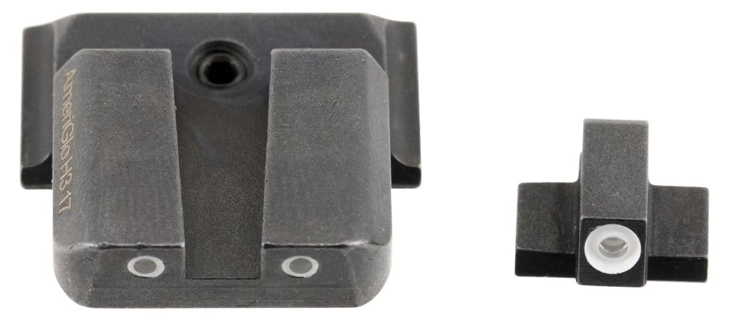 AmeriGlo SW801 Classic Tritium Sight Set for Smith & Wesson M&P Green Tritium White Outline Front Sight-Green Tritium White Outline Rear Sight
