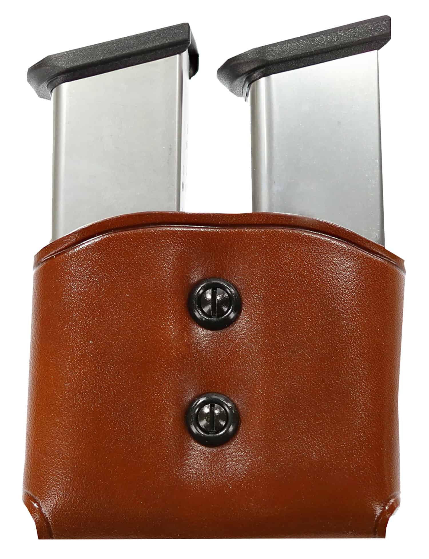 Galco DMC26 DMC Mag Carrier Double Tan Leather Belt Loop 45 ACP Belts 1.50-1.75" Wide Compatible w/ Single Stack Compatible w/ Sig P220 Compatible w/ 1911