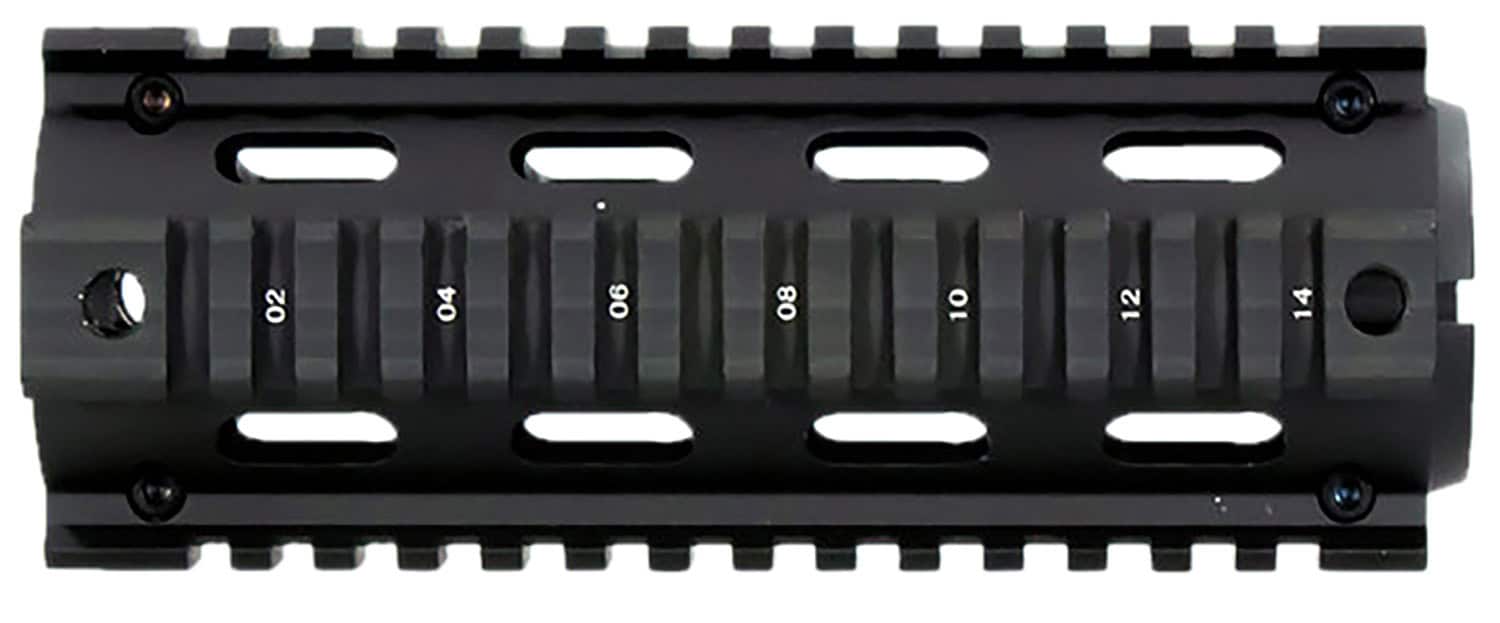 Aim Sports MT021 M4 Handguard 6" Carbine Style Made of Aluminum with Black Anodized Finish & Quad Rail