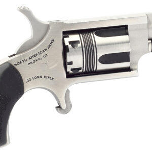 North American Arms 22LRTW Wasp  22 LR 5rd rd 1.13" Stainless Vent Rib Steel Barrel, Matte Stainless Steel Frame, Stainless Cylinder, Exclusive Black Pebbled Rubber Grips