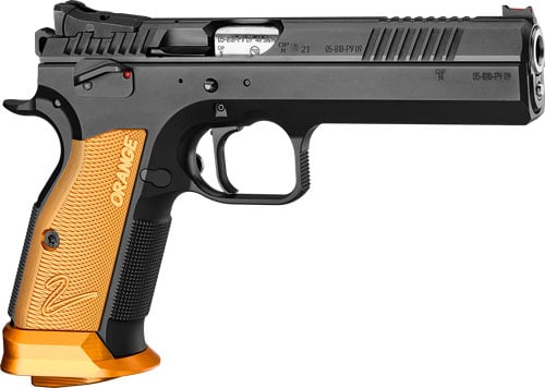 CZ TS2 SA 9MM FS 20RD - BLACK POLYCOAT ORANGE GRIP