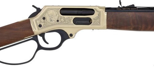 HENRY H10 BRASS SIDE GATE - 45-70 20" BRASS WNUT WILDLIFE - Image 4