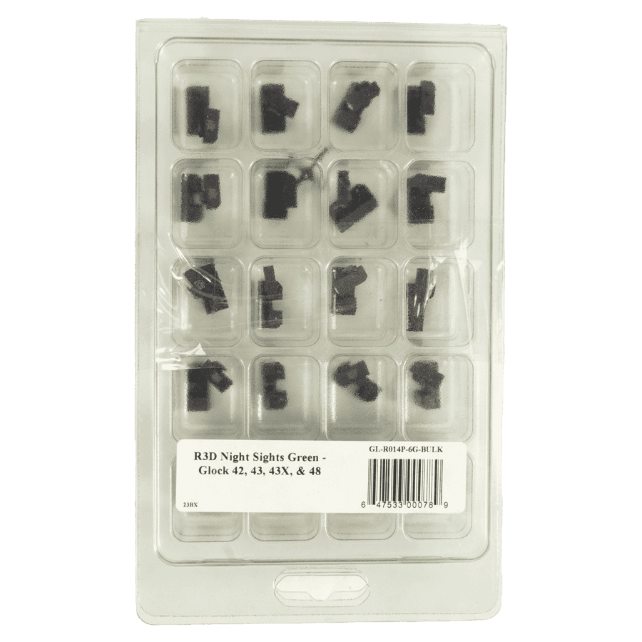 XS Sights R3D Night Sights Set for Glock 42/43/43x/48 Green Bulk 20/ct