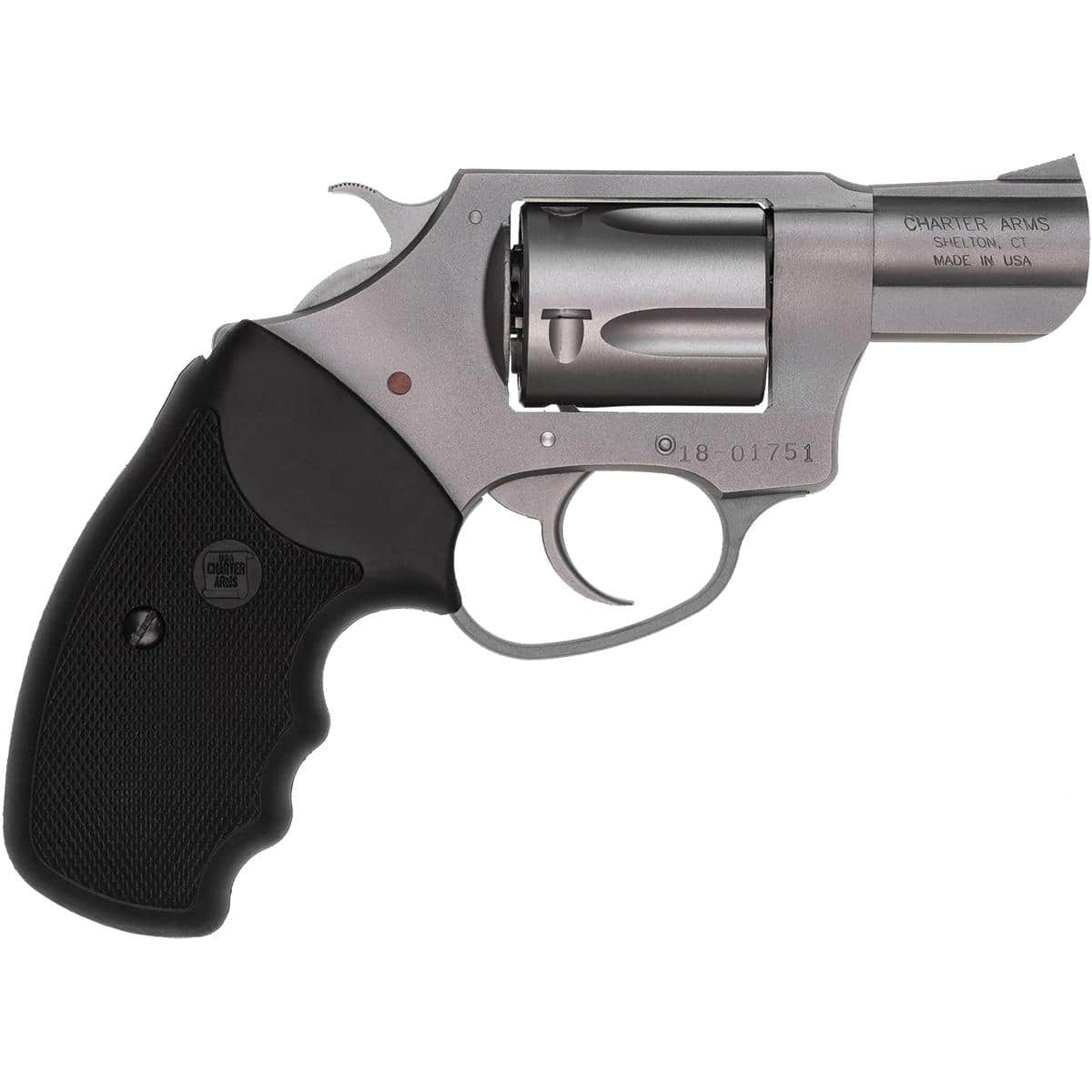Charter Arms Undercover Full Size Handgun.38 Spl 5/rd Capacity 2" Barrel Silver with Black Grip