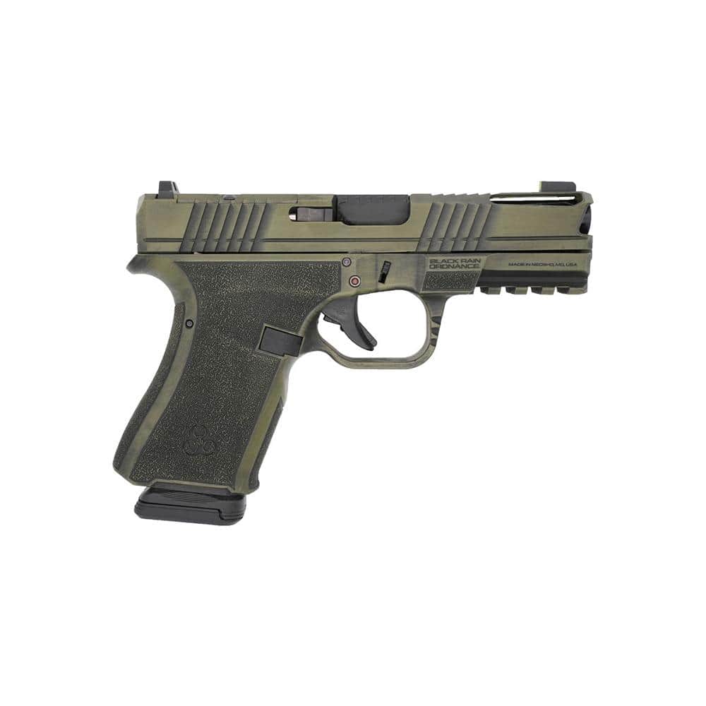 Black Rain Ordnance Frontline+ Handgun 9mm Luger 15rd Magazine 3.75" Barrel Bazooka Green Battleworn