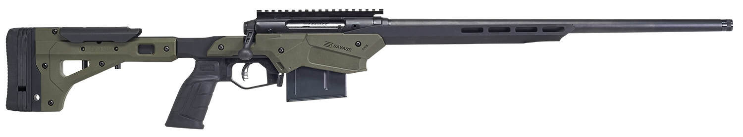 Savage Arms 57550 Axis II Precision 243 Win 10+1 22", Matte Black Barrel/Rec, OD Green Adjustable MDT Aluminum Chassis, Polymer Grip