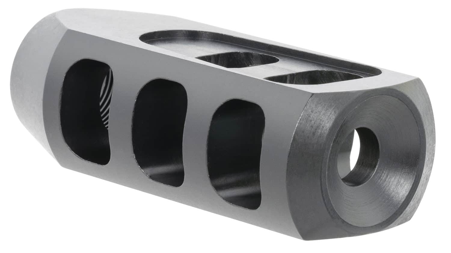 TacFire Tanker Muzzle Brake Black Oxide Steel with 5/8"-24 tpi Threads 2.76" OAL 1.37" Diameter for 308 Win