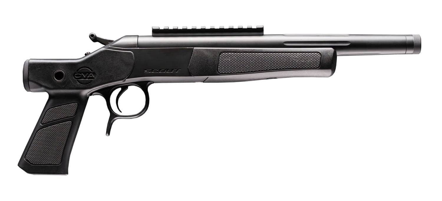 CVA CP801 Scout XP 223 Rem 1rd 11.50" Matte Stainless Steel Fluted Threaded Barrel, Picatinny Rail, Graphite Black XP Pistol Grip