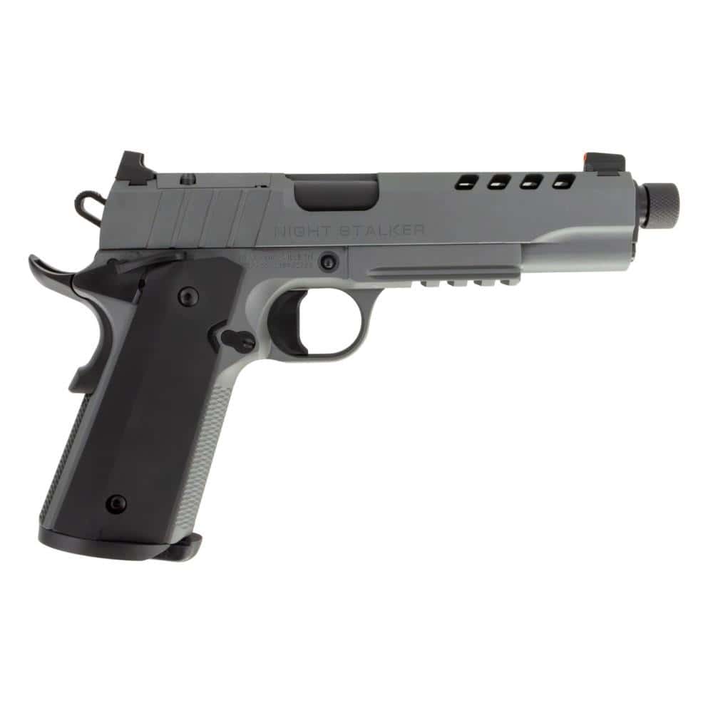 1911 Night Stalker SF 10 Handgun 10mm 8rd Magazine 5" Threaded Barrel Cerakote Grey with Black Grips