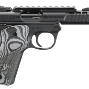 RUGER MRK IV 22/45 LITE 22LR 4.4" BARREL, BLACK ANODIZED, OVERSIZD HOGUE GRIP PLATES 2-10RD MAGS